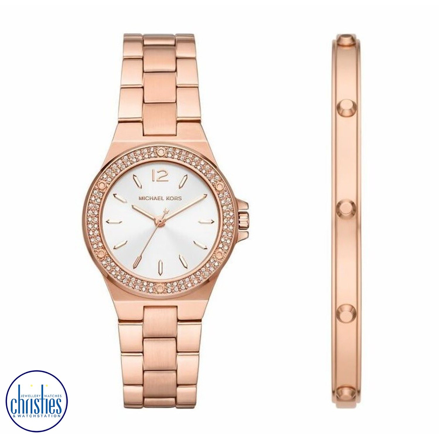 MK1073SET Michael Kors Rose Gold Lennox Watch And Bracelet Gift Set. MK1073SET Michael Kors Rose Gold Lennox Watch And Bracelet Gift Set is a stunning combination of style and functionality.