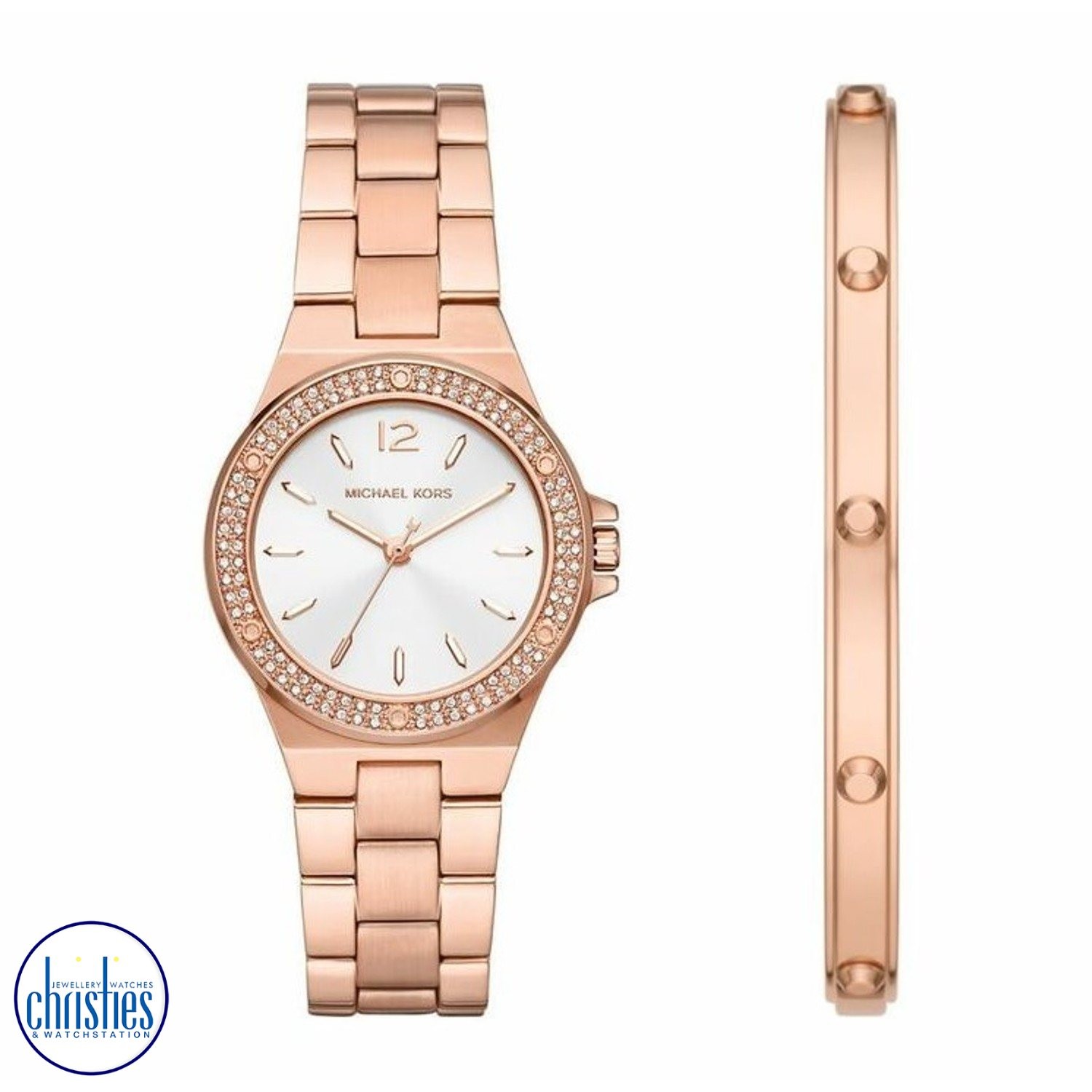 Christies Jewellery - MK1073SET Michael Kors Rose Gold Lennox Watch And Bracelet Gift Set MK1073SET Michael Kors Rose Gold Lennox Watch And Bracelet Gift Set. MK1073SET Michael Kors Rose Gold Lennox Watch And Bracelet Gift Set is a stunning combination of style and functionality.