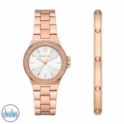 MK1073SET Michael Kors Rose Gold Lennox Watch And Bracelet Gift Set