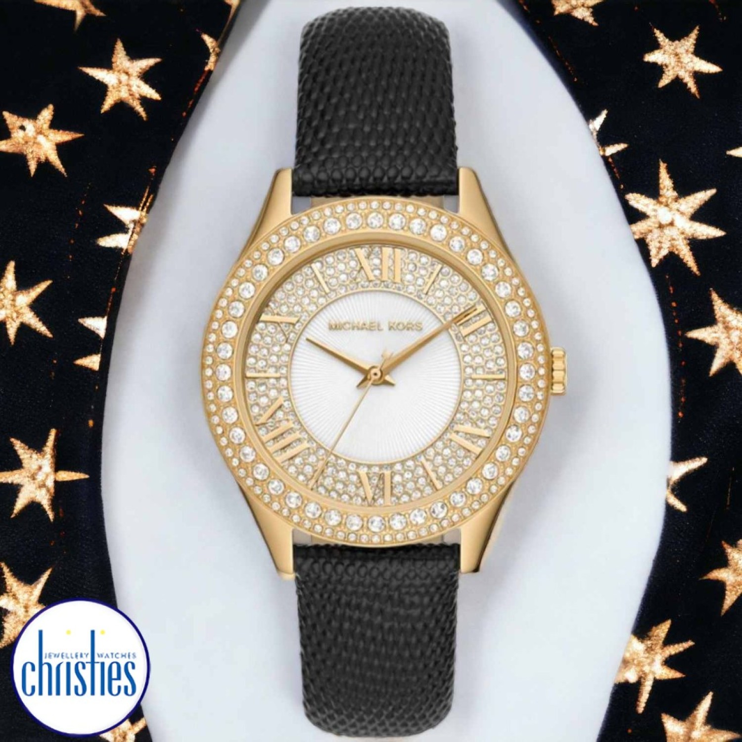 Christies Jewellery - MK2988 Michael Kors Harlowe Three-Hand Black Watch Watches Auckland NZ MK2988 Michael Kors Harlowe Three-Hand Black Watch MK2988 Watches Auckland
