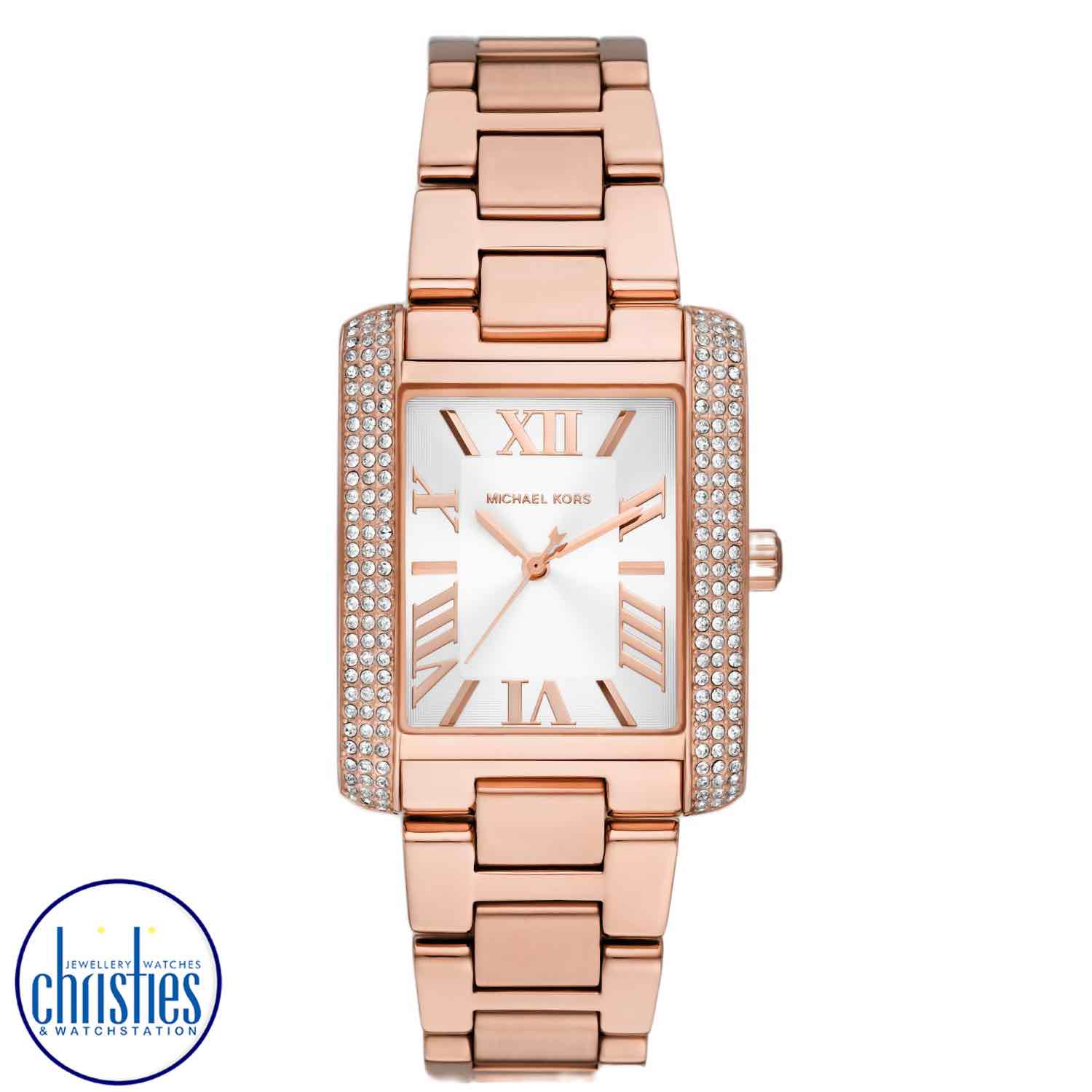 MK4644 Michael Kors Oversized Emery Pavé Rose-Gold Tone Watch michael kors nz