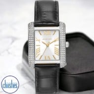  MK4696 Michael Kors Emery Three-Hand Black Leather Watch 