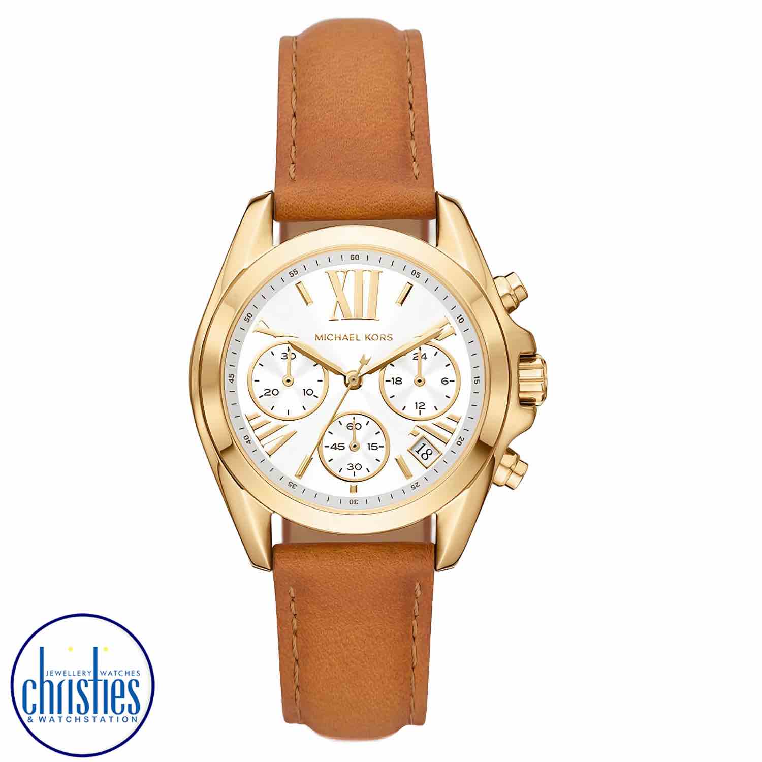 MK2961 Michael Kors Bradshaw Chronograph Luggage Leather Watch. MK2961 Michael Kors Bradshaw Chronograph Luggage Leather WatchAfterpay - Split your purchase into 4 instalments - Pay for your purchase over 4 instalments, due every two weeks.