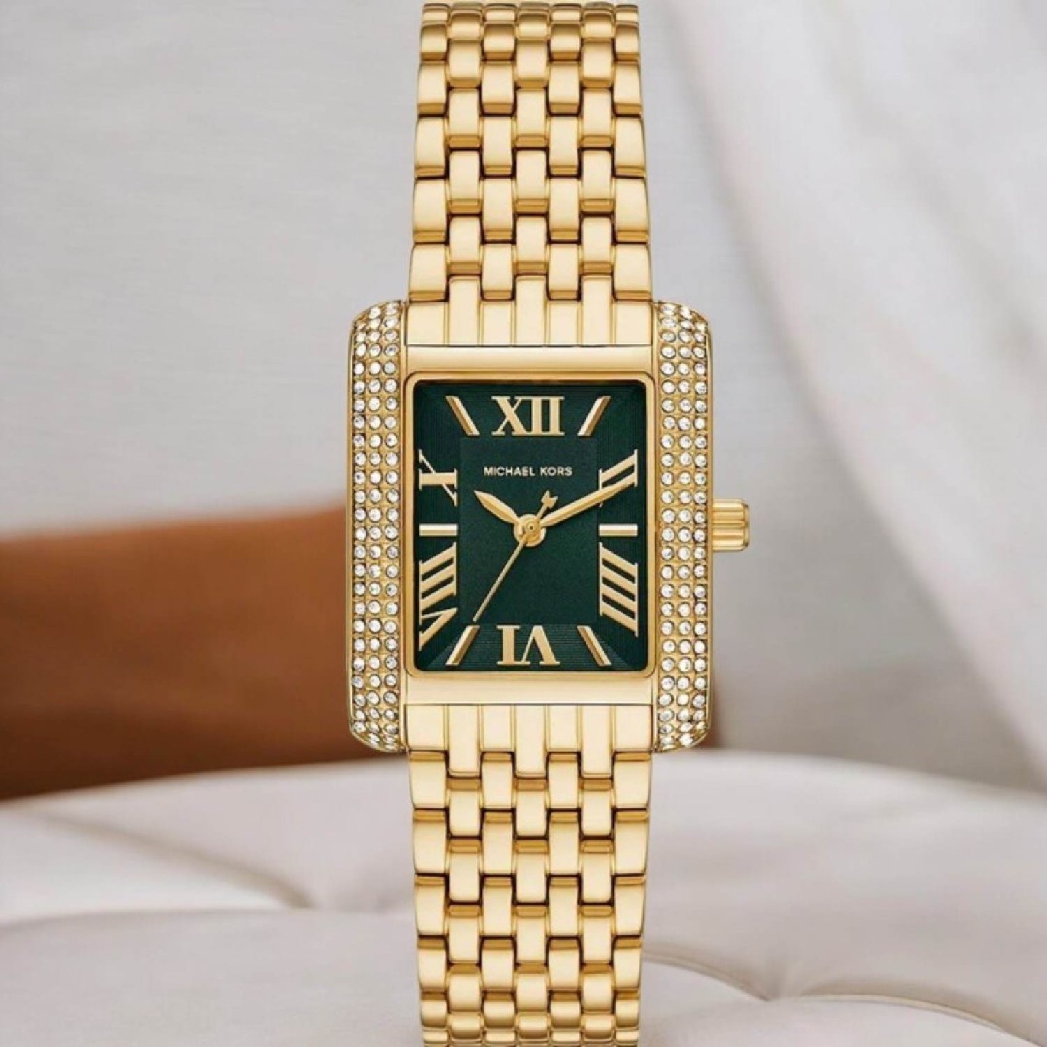 Christies Jewellery - MK4742 Michael Kors Emery Three-Hand Gold-Tone Watch Auckland NZ MK4742 Michael Kors Emery Three-Hand Gold-Tone Watch with Green colour Dial