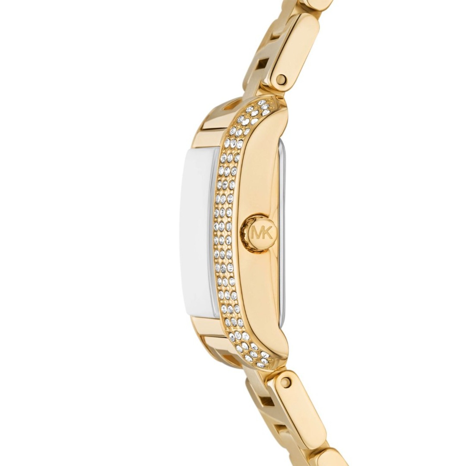 MK4867 Michael Kors Emery Gold Tone Analogue Watch – Timeless Elegance in Gold. MK4867 Michael Kors Emery Gold Tone Analogue Watch with rectangular case and crystal accents