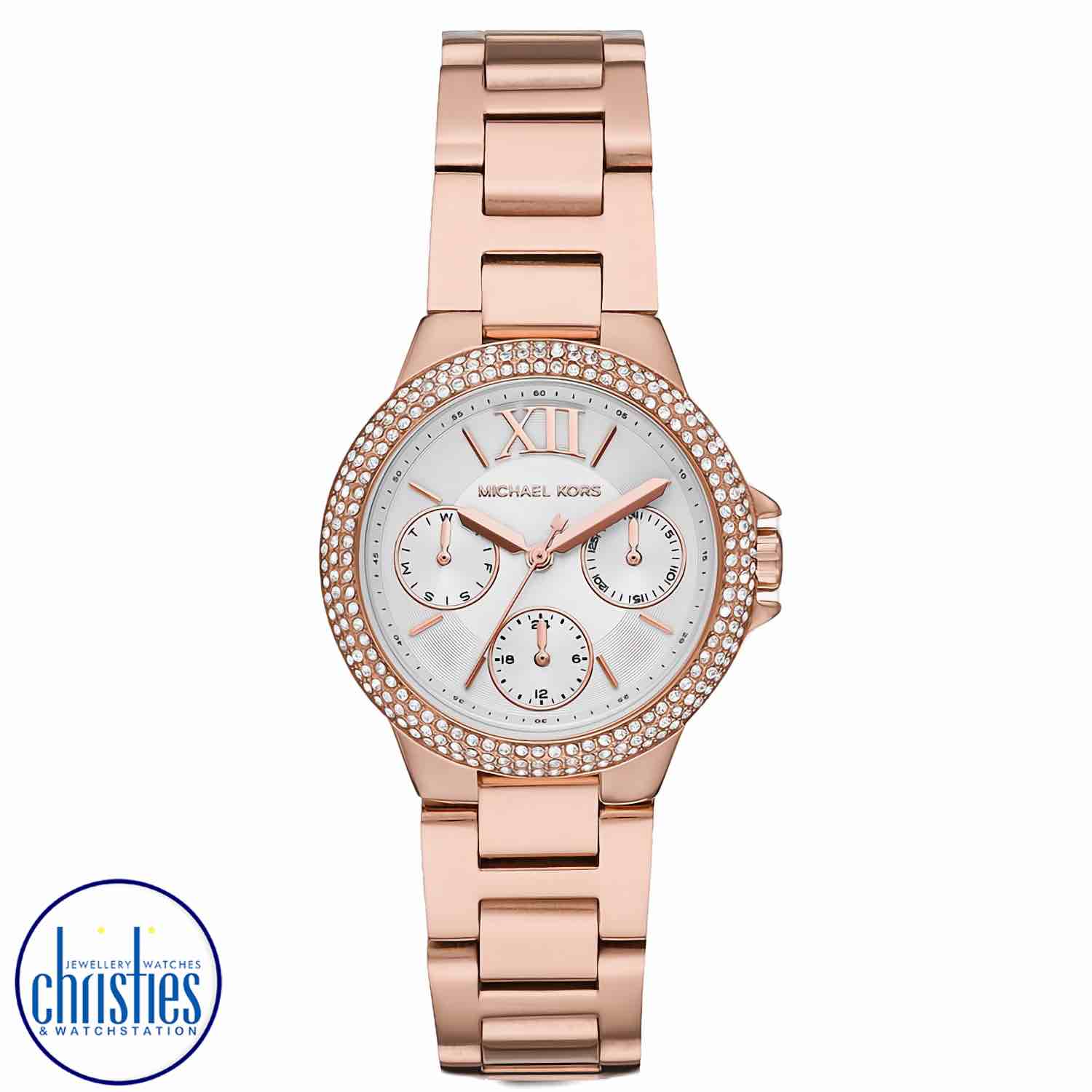 MK6845 Michael Kors Camille Multifunction Rose Gold-Tone Stainless Steel Watch MK6845 michael kors watches nz MK6845 Michael Kors Camille Multifunction Rose Gold-Tone Stainless Steel Watch michael kors nz