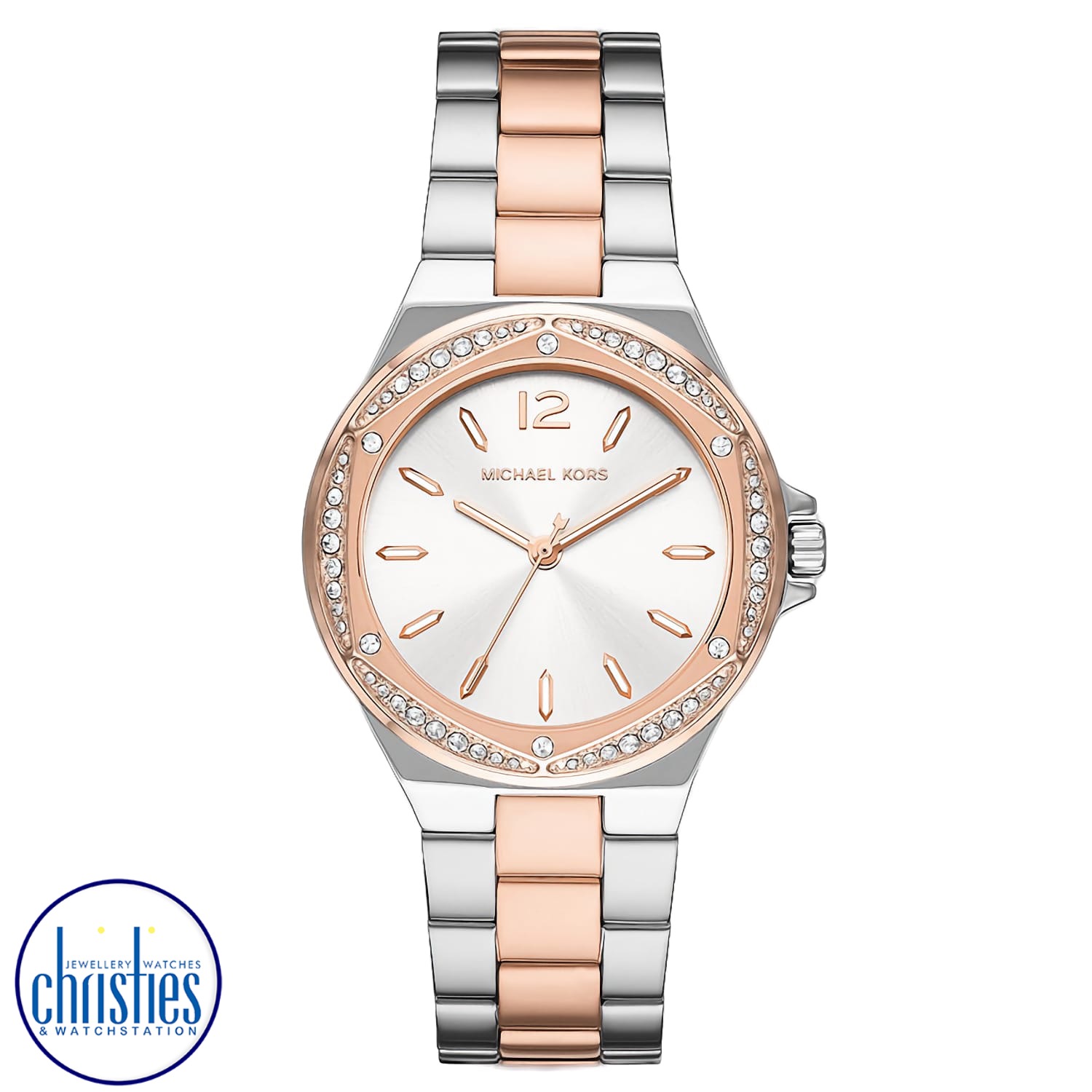 MK6989 Michael Kors Lennox Three-Hand Two-Tone  Watch. MK6989 Michael Kors Lennox Three-Hand Two-Tone Stainless Steel WatchAfterpay - Split your purchase into 4 instalments - Pay for your purchase over 4 instalments, due every two weeks.