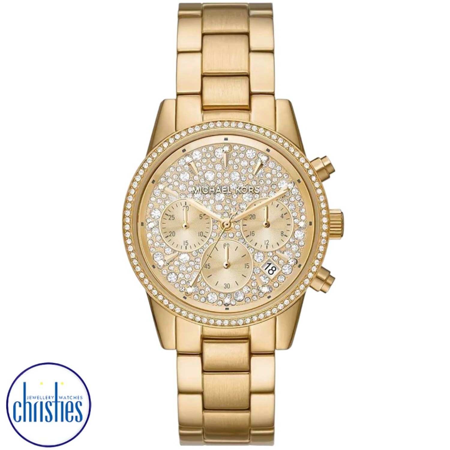 Christies Jewellery - MK7310 Michael Kors Ritz Chronograph Gold-Tone Watch Watches Auckland NZ MK7310 Michael Kors Ritz Chronograph Gold-Tone Watch MK7310 Watches Auckland
