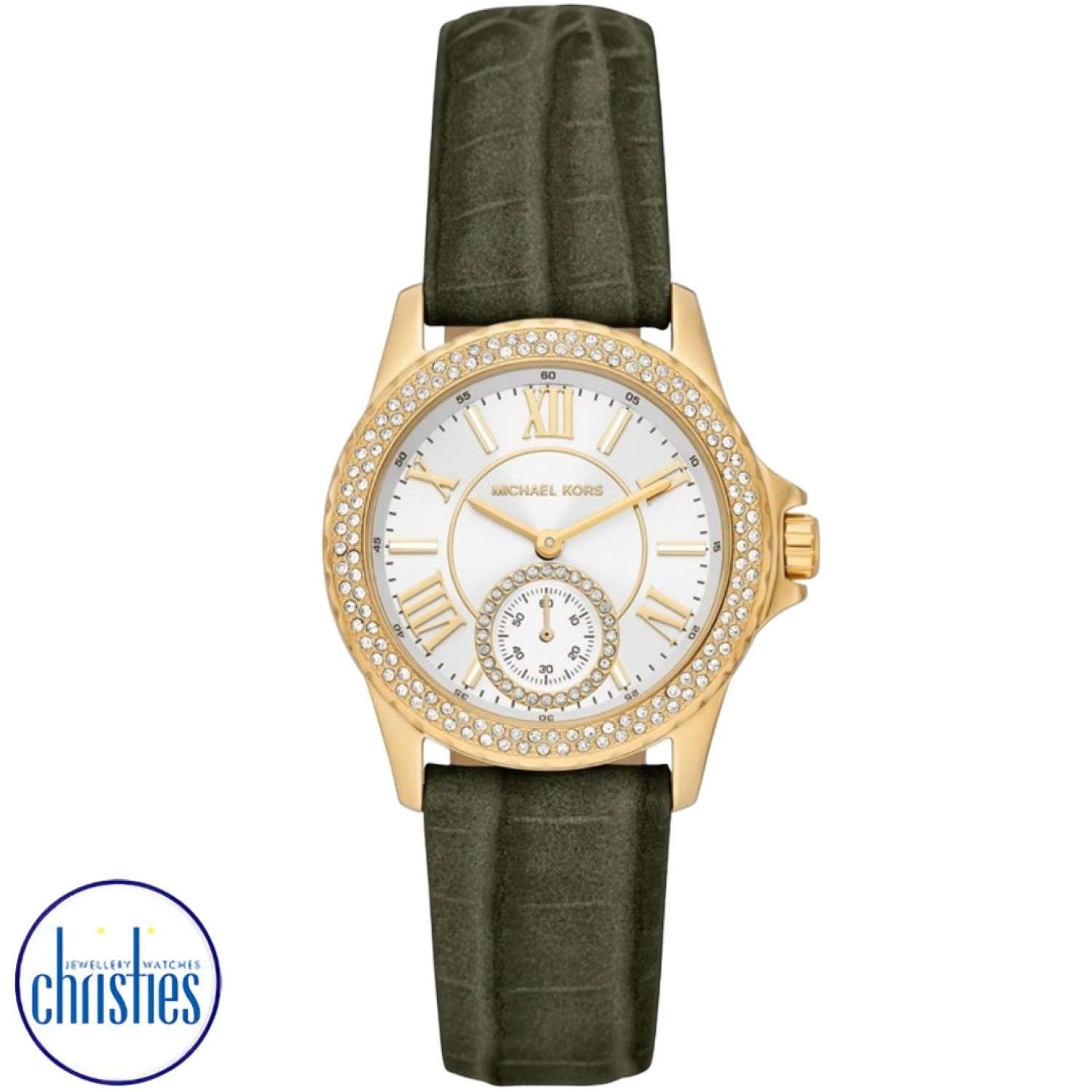Christies Jewellery - MK4720 Michael Kors Mini Everest Green Leather Watch MK4720 Watches Auckland NZ MK4720 Michael Kors Mini Everest Green Leather Watch MK4720 Watches Auckland