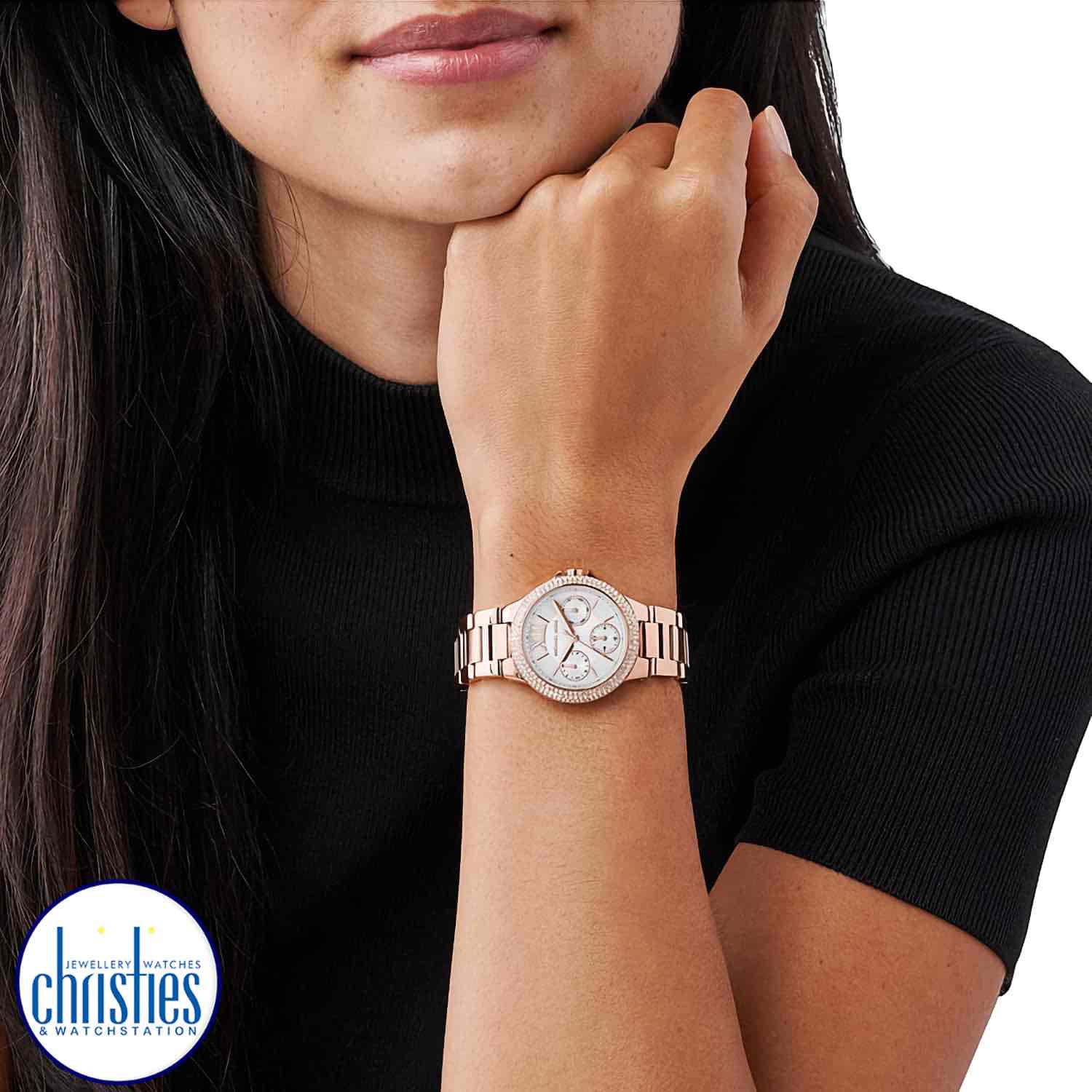 MK6845 Michael Kors Camille Multifunction Rose Gold-Tone Stainless Steel Watch MK6845 michael kors watches nz MK6845 Michael Kors Camille Multifunction Rose Gold-Tone Stainless Steel Watch michael kors nz