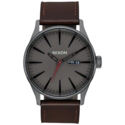 A105273700 NIXON Mens SENTRY Brown Leather Watch