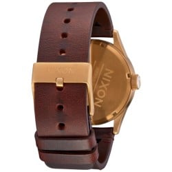 A105503300 NIXON Sentry – Navy Dial Gold-Tone Case Brown Leather Strap