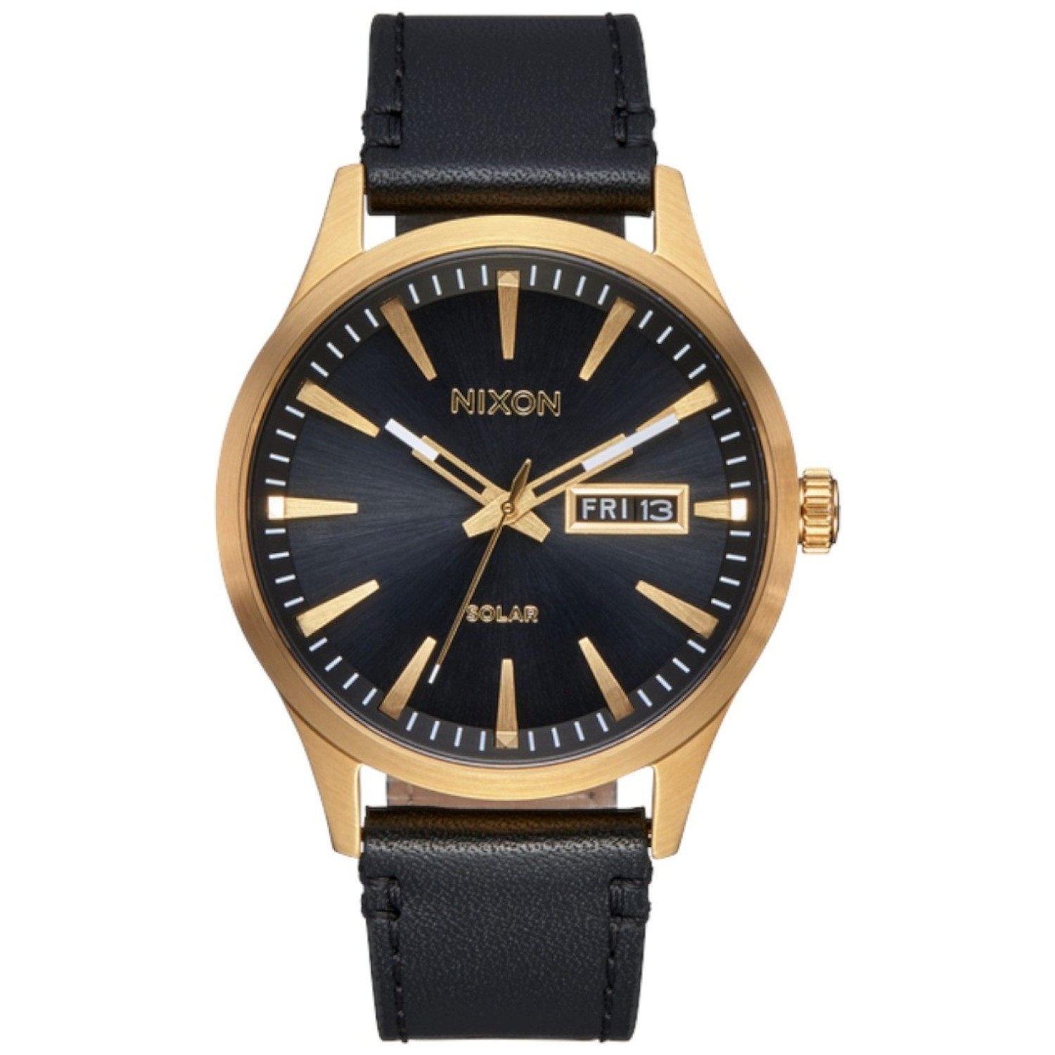 A134751000 Nixon Sentry Solar – Gold & Leather Watch with Black Dial – NIXON Watches Auckland |Nixon watches are often chosen as gifts due to their stylish designs and functionality. A134751000 Nixon Sentry Solar – Gold & Leather Watch with Black Dial by NIXON Watches Auckland |Nixon watches are often chosen as gifts due to their stylish designs and functionality.