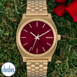 NIXON Mens Time Teller Gold/Oxblood Sunray A045-5098-00 