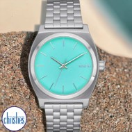 NIXON Mens Time Teller Silver / Turqoise A045-2084-00 