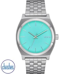 NIXON Mens Time Teller Silver / Turqoise A045-2084-00 NIXON Mens Time Teller Silver / Turqoise A045-2084-00
