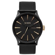 A105104100 NIXON Mens SENTRY Black Leather Watch A105104100 NIXON Mens SENTRY Black Leather Watch