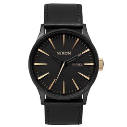 A105104100 NIXON Mens SENTRY Black Leather Watch
