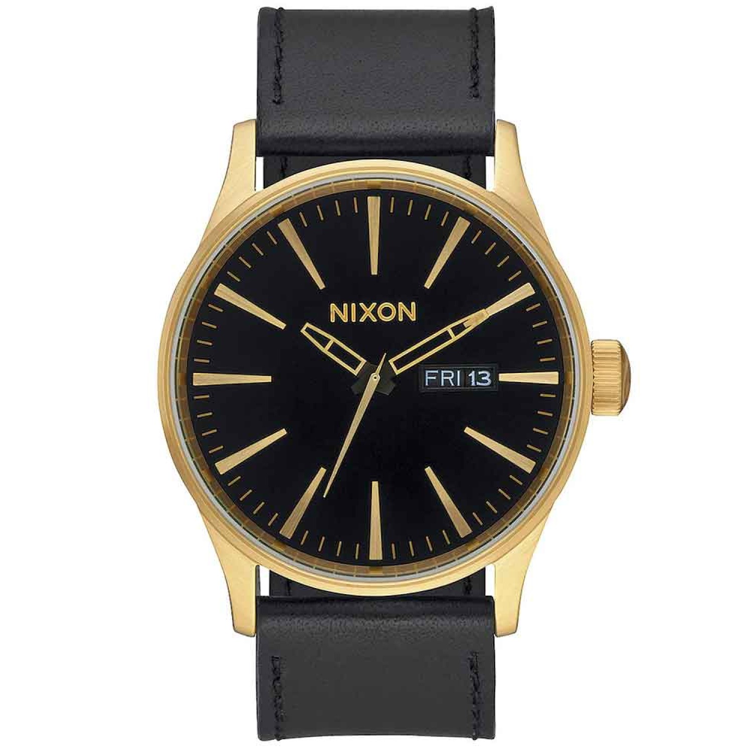 A105513 NIXON Mens SENTRY Black Leather Watch. Nixing the status quo of what you may expect when it comes to classically good-looking timepieces, the Sentry SS has entered the room and raised the bar.2 Year  Guarantee 3 Months No Payments and Interest for