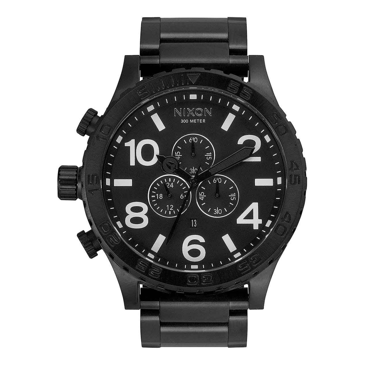 A083-001-00 NIXON Mens 51-30 Chronograph Watch. Good looks, brains and brawn combined. The 51-30 Chrono rates second-to-none. Handsome, easy-to-read 51 mm design that launched the oversized trend, with 3 CD textured sub-dials2 Year  Guarantee Oxipay is @c