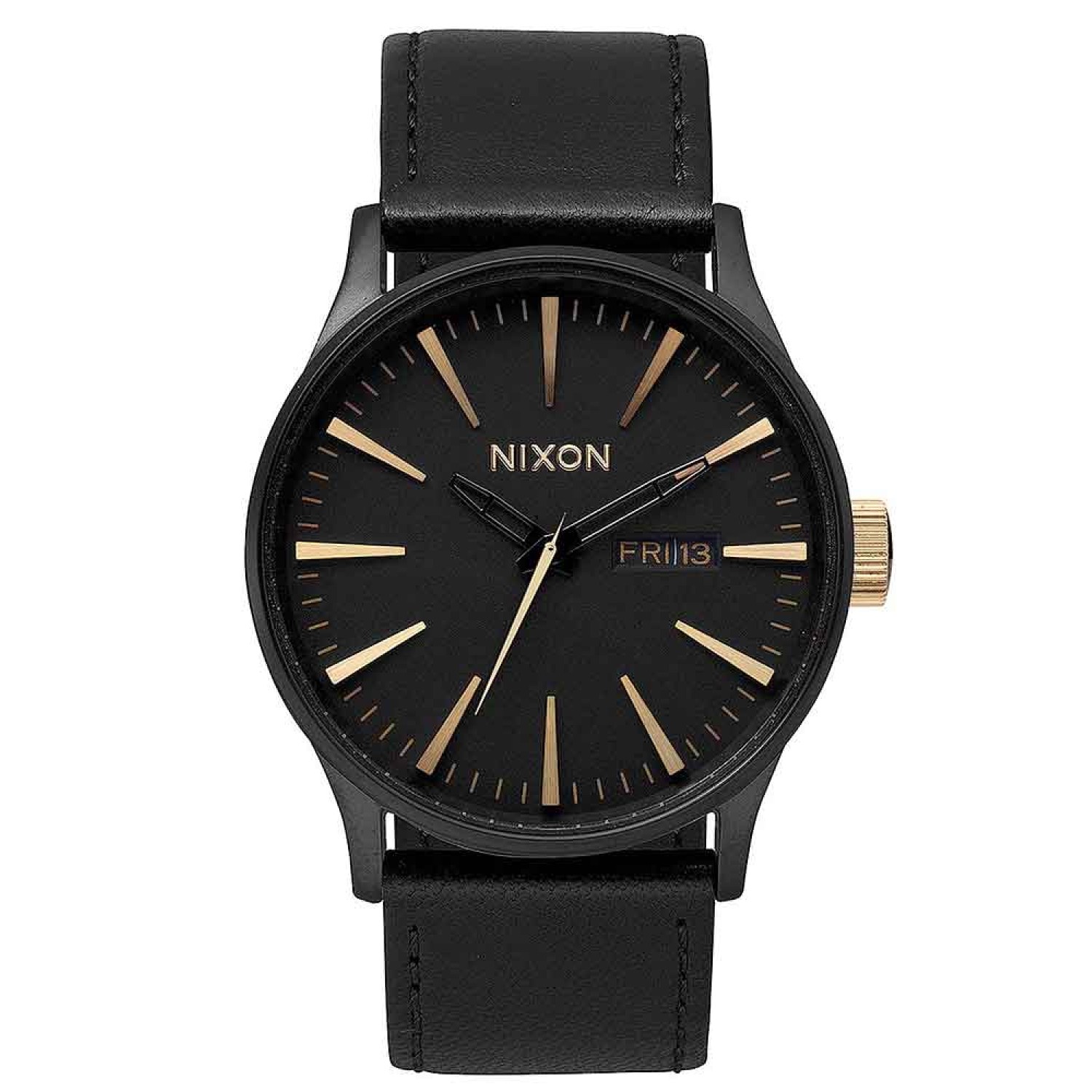 A1051041 NIXON Mens SENTRY Black Leather Watch. Nixing the status quo of what you may expect when it comes to classically good-looking timepieces, the Sentry SS has entered the room and raised the bar.2 Year  Guarantee 3 Months No Payments and Interest fo