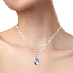 Sterling Silver Amethyst Pendant - Earring Set | QSRYR01707