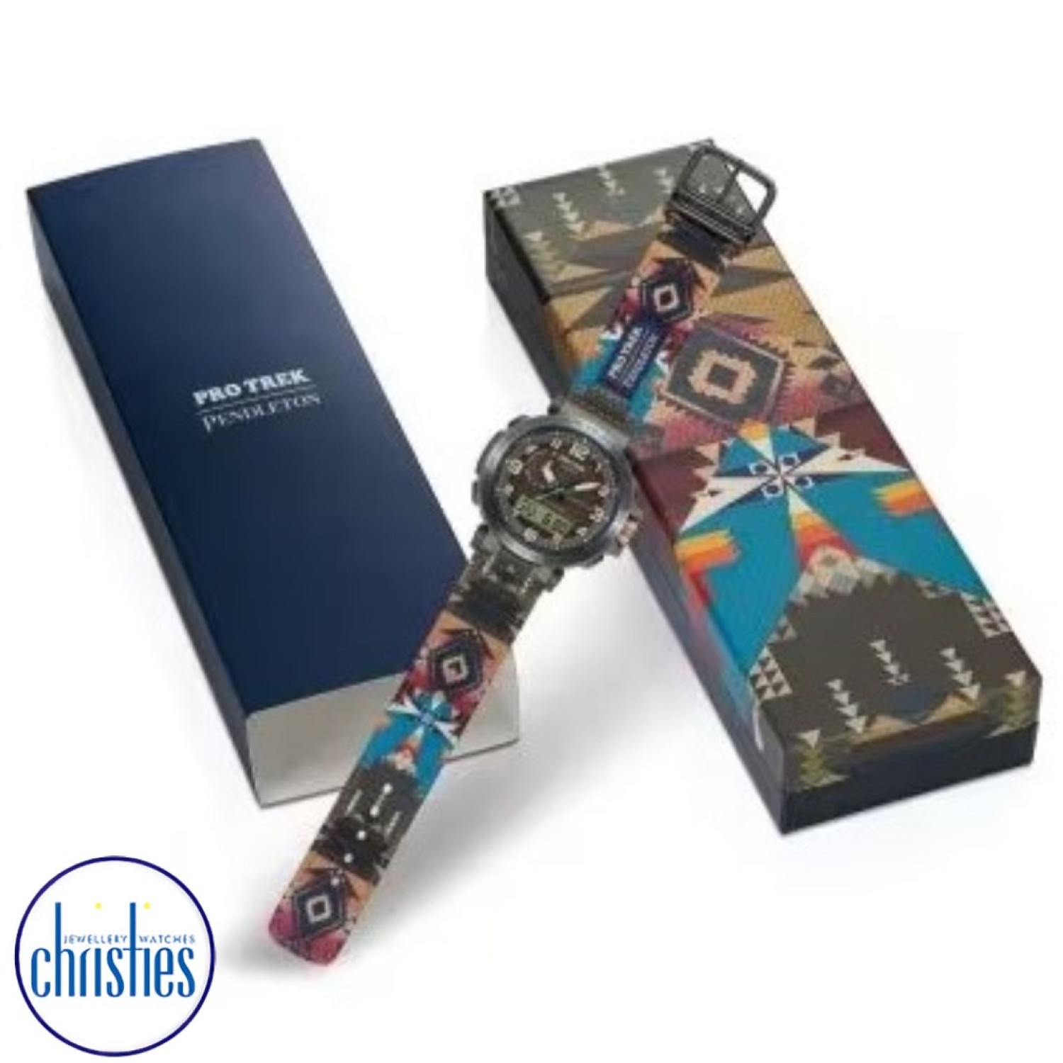 Christies Jewellery - PRG601PE-5D Casio Protrek Pendleton Watches Auckland NZ PRG601PE-5D Casio Protrek Pendleton PRG-601PE-5 Protrek Auckland | Features provide altitude and atmospheric pressure readings, vital for hikers, climbers, and backcountry explorers.
