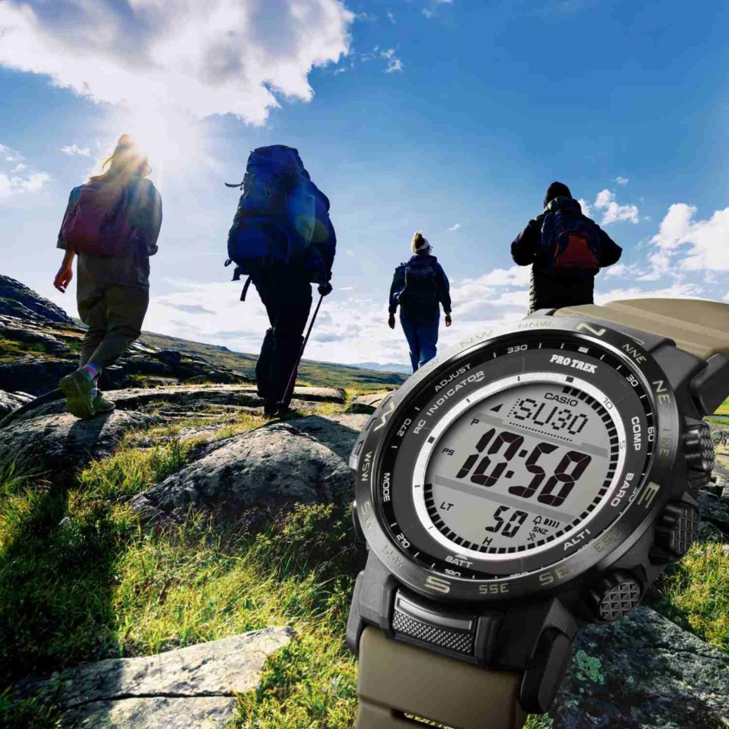PRW35LD-5D Casio Pro Trek | Adventure-Ready Triple Sensor Watch – Protrek Auckland | Features provide altitude and atmospheric pressure readings, vital for hikers, climbers, and backcountry explorers. PRW35LD-5D Casio Pro Trek | Adventure-Ready Triple Sensor Watch by Protrek