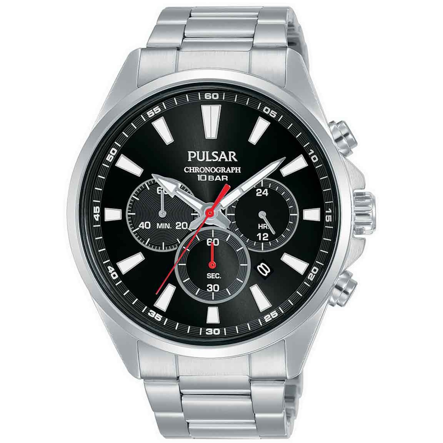 PT3A39X1 PULSAR Chronograph by Seiko Watch. Pulsar Mens 100 metres Stainless Steel Chronograph watch with 100 metres water resistance and a date readout LAYBUY - Pay it easy, in 6 weekly payments and have it now. Only pay the price of your purchase, when 