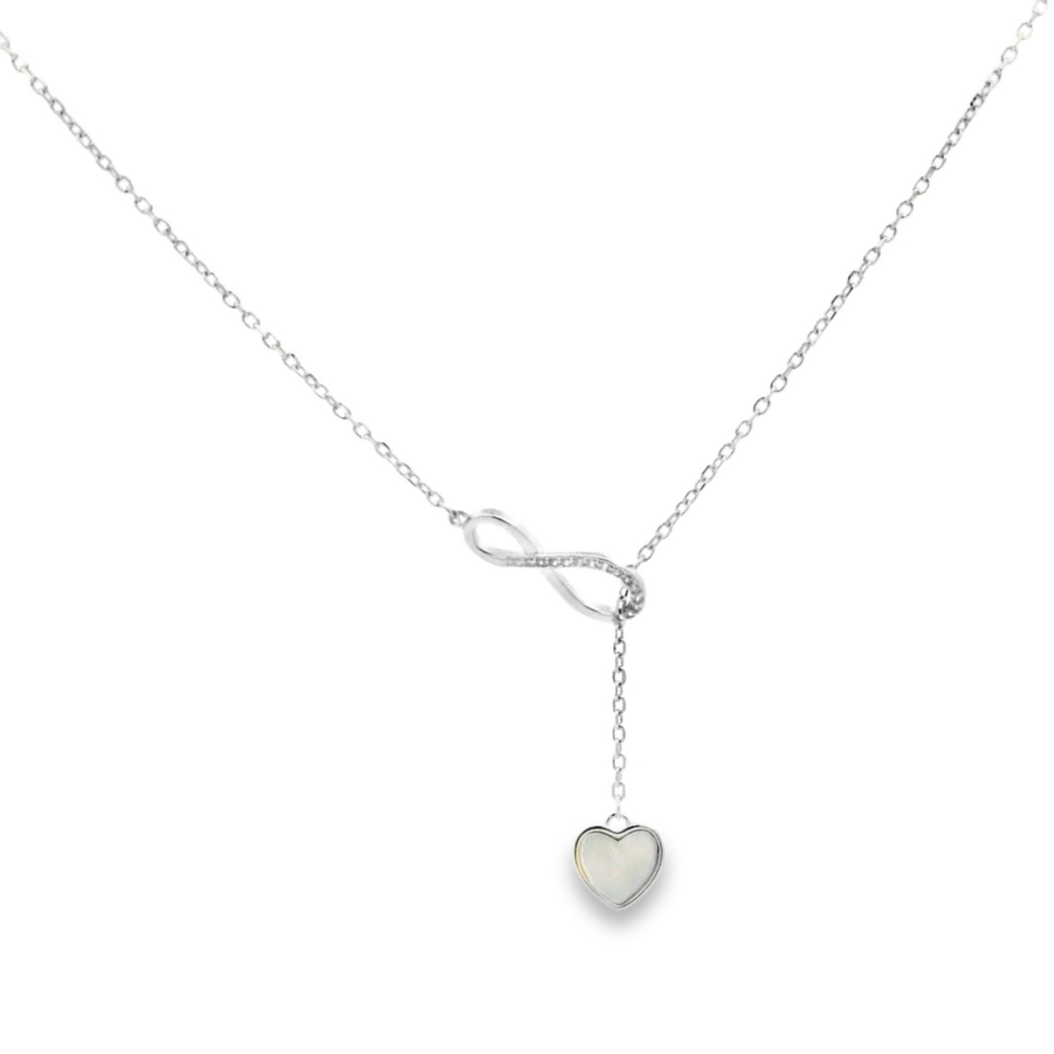 Christies Jewellery - Sterling Silver Infinity Heart Necklace | QNACK04972 Auckland NZ Sterling Silver Infinity Heart Necklace | QNACK04972