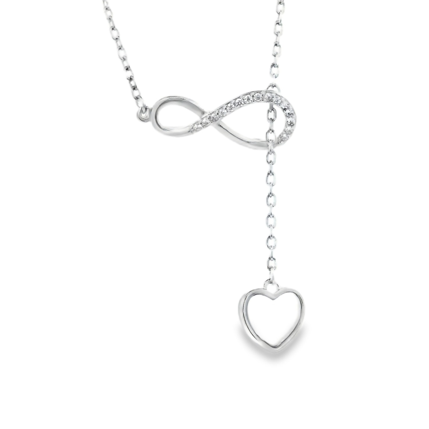 Christies Jewellery - Sterling Silver Infinity Heart Necklace | QNACK04972 Auckland NZ Sterling Silver Infinity Heart Necklace | QNACK04972