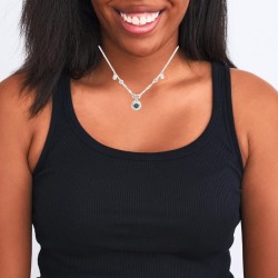 Sterling Silver Mystic Topaz Necklace | QNACK04973