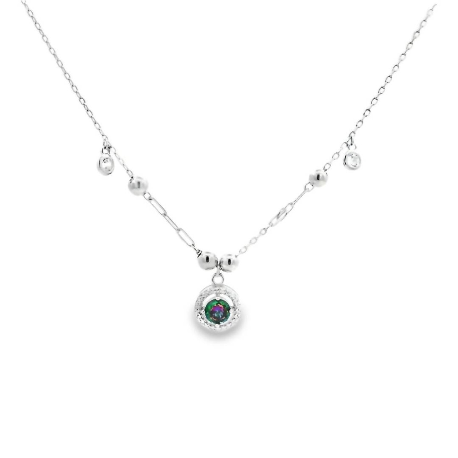 Sterling Silver Mystic Topaz Necklace | QNACK04973 Auckland NZ Sterling Silver Mystic Topaz Necklace | QNACK04973