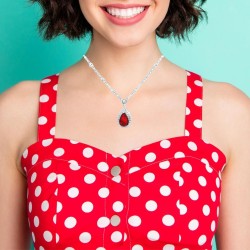 Sterling Silver Red CZ Pendant | QNAND04221/R