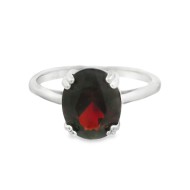 Sterling Silver Garnet Ring QRTAK179 Sterling Silver Garnet Ring QRTAK179