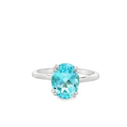 Sterling Silver Blue Topaz Ring QRTAK180