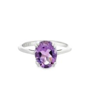 Sterling Silver Amethyst Ring QRTAK181 Sterling Silver Amethyst Ring QRTAK181