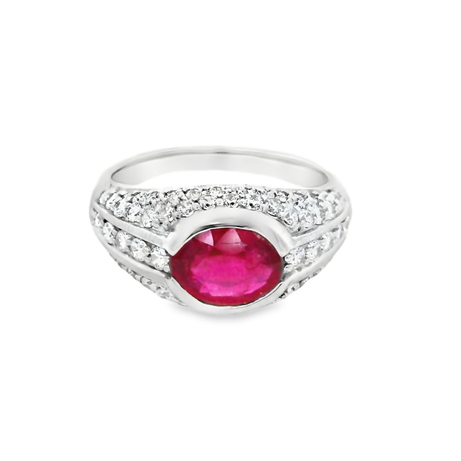 Christies Jewellery - Sterling Silver Ruby Ring QRTMI168/R Auckland NZ Sterling Silver Ruby Ring QRTMI168/R