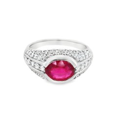 Sterling Silver Ruby Ring QRTMI168/R Sterling Silver Ruby Ring QRTMI168/R