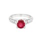 Christies Jewellery - Sterling Silver Ruby Ring QRTMI170 Auckland NZ Sterling Silver Ruby Ring QRTMI170 - White CZ + Ruby