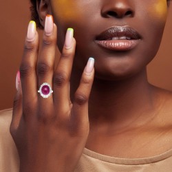 Sterling Silver Ruby Ring QRTMI176