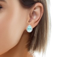 Sterling Silver Blue Topaz Pendant - Earring Set