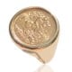 Gold Sovereign Rings 9ct - Half Sovereign Full Sovereign | Gold ring featuring a 2008 coin with an embossed design of Saint George slaying a dragon.