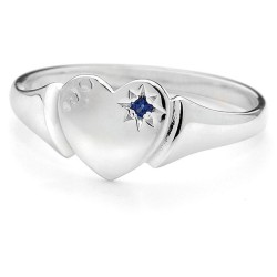 Sterling Silver Signet Heart Ring
