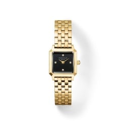 BBGSG-B08 Boxelle Black Crystal Gold-Tone Bracelet Watch