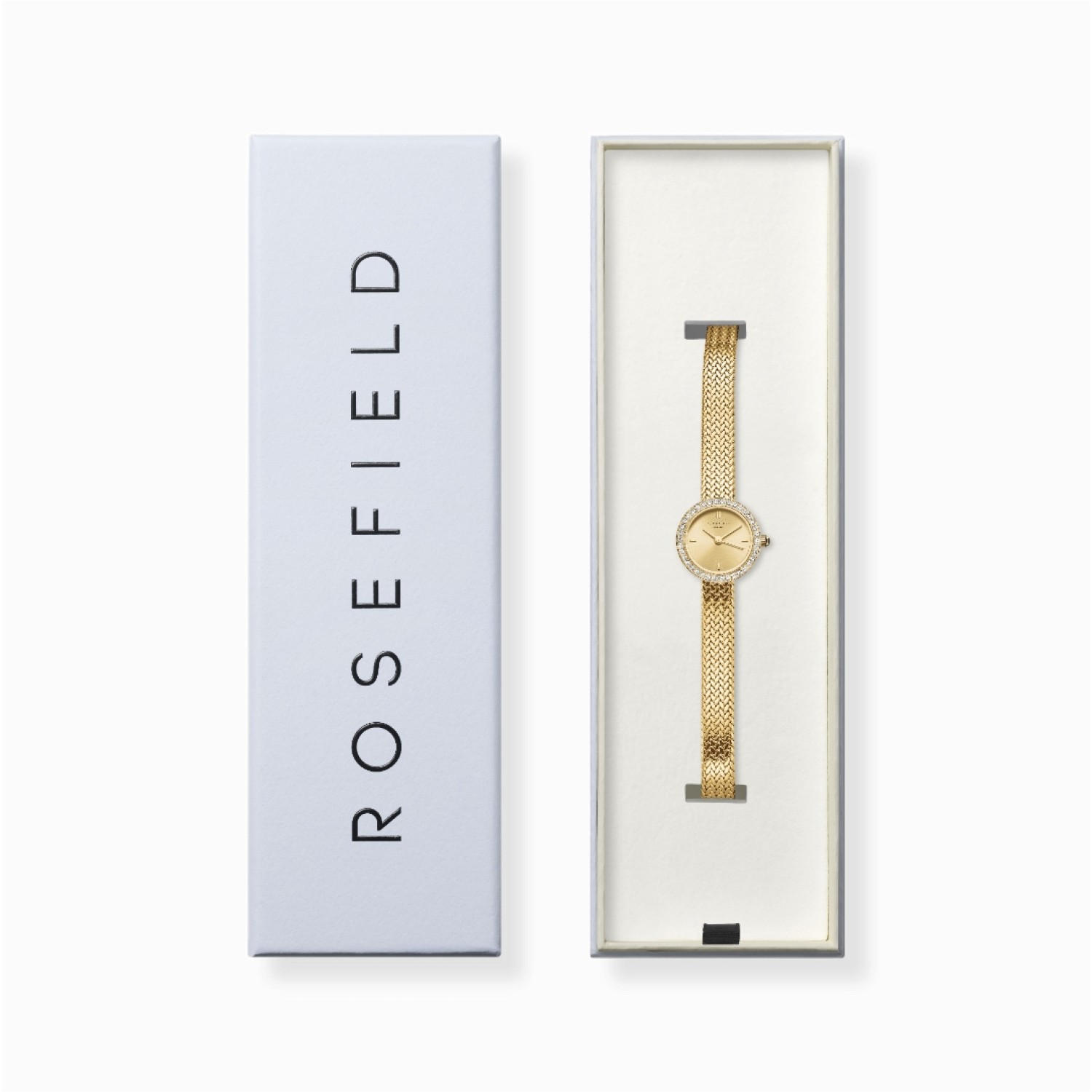 MCGMG-M03 Mini Small Edit Champagne Dial Crystal Gold-Tone Woven Mesh Watch – Rosefield Watches Auckland | With their stylish designs and packaging, Rosefield watches make excellent gifts for special occasions. MCGMG-M03 Mini Small Edit Champagne Dial Crystal Gold-Tone Woven Mesh Watch by Rosefield Watches