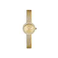 MCGMG-M03 Mini Small Edit Champagne Dial Crystal Gold-Tone Woven Mesh Watch