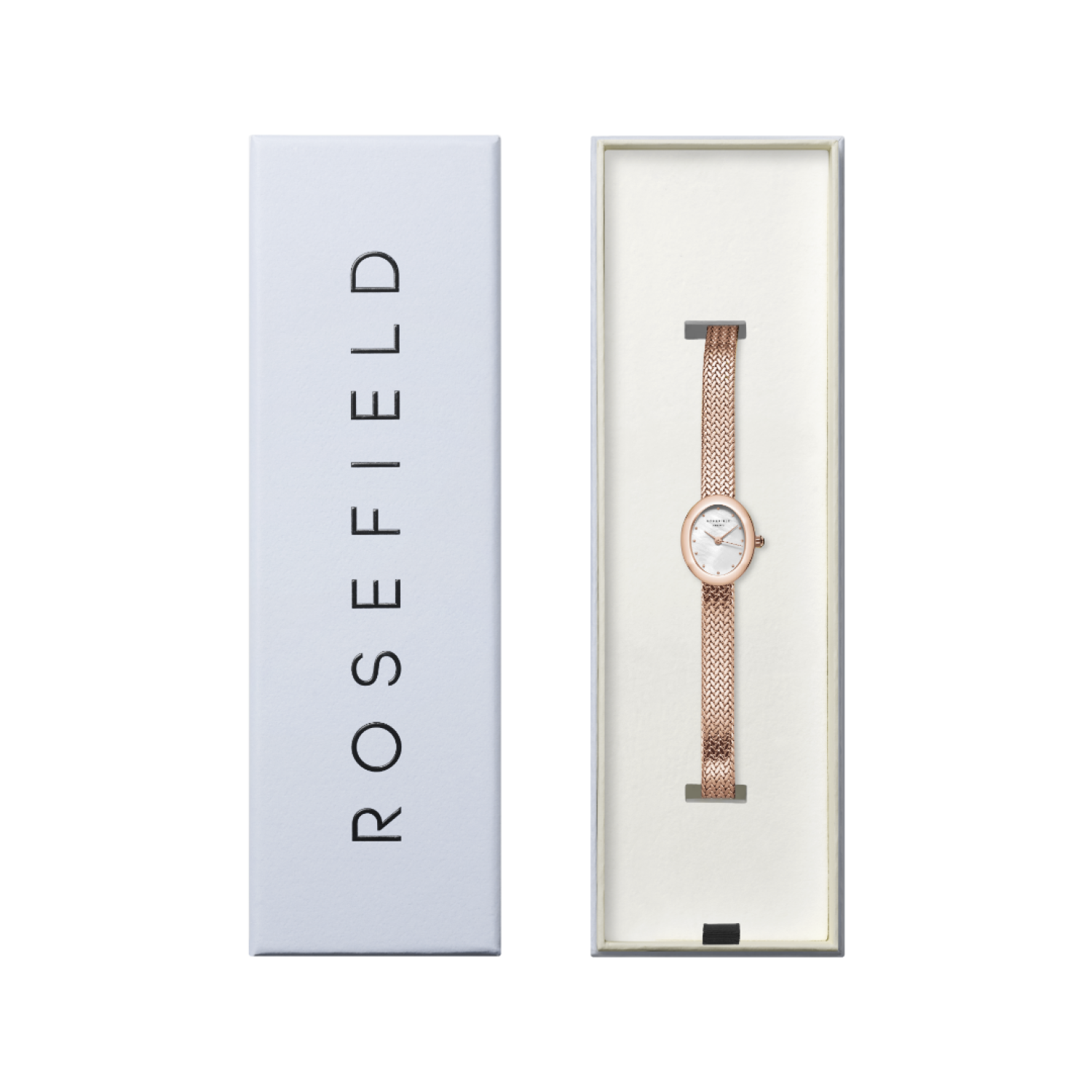MWRMR-M07 Mini Oval White Rose Gold-Tone Woven Mesh Bracelet Watch – Rosefield Watches Auckland | With their stylish designs and packaging, Rosefield watches make excellent gifts for special occasions. MWRMR-M07 Mini Oval White Rose Gold-Tone Woven Mesh Bracelet Watch by Rosefield Watches