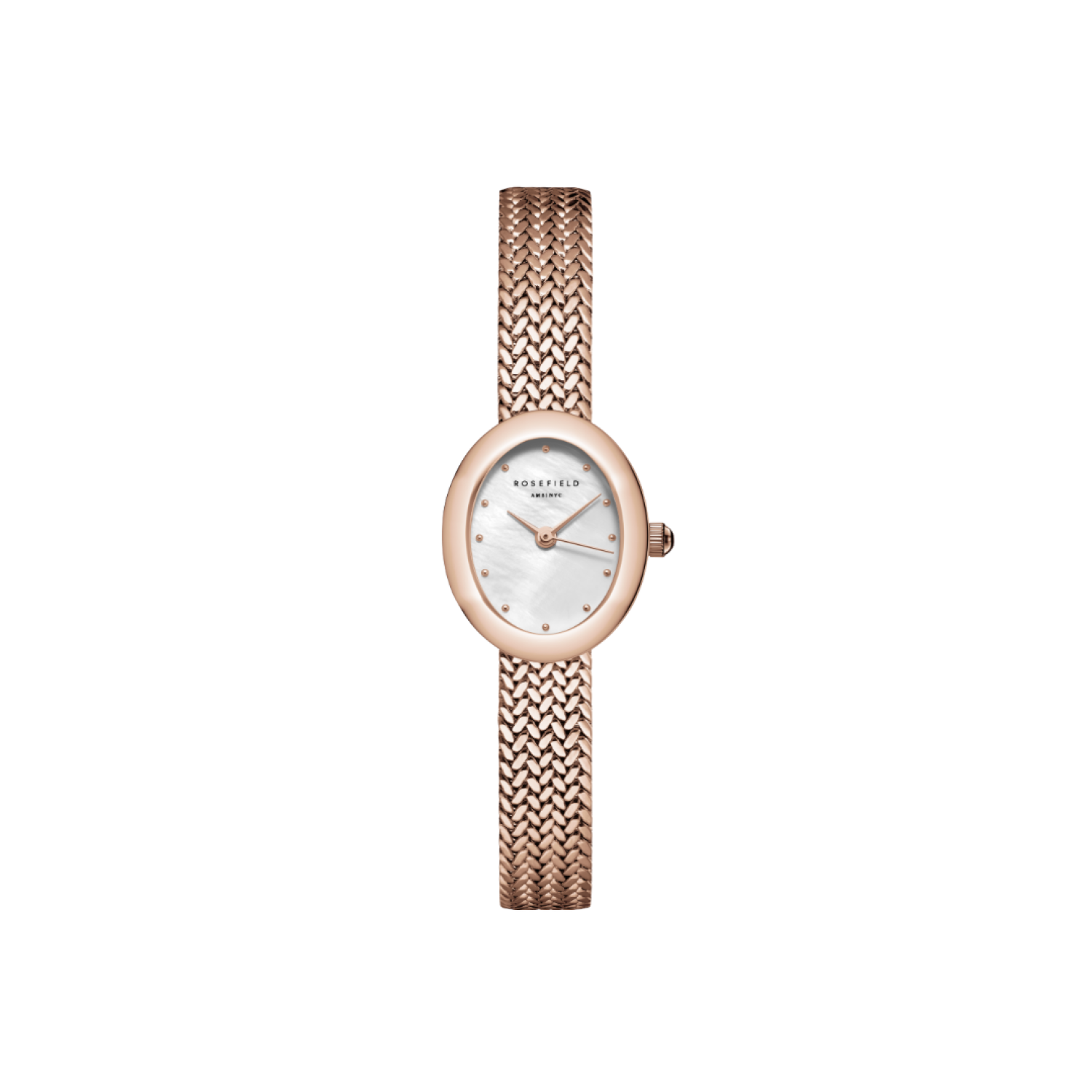 MWRMR-M07 Mini Oval White Rose Gold-Tone Woven Mesh Bracelet Watch – Rosefield Watches Auckland | With their stylish designs and packaging, Rosefield watches make excellent gifts for special occasions. MWRMR-M07 Mini Oval White Rose Gold-Tone Woven Mesh Bracelet Watch by Rosefield Watches