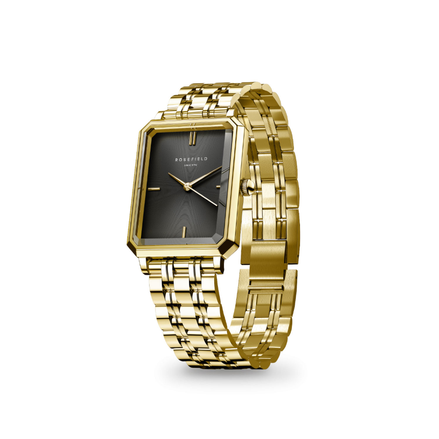OBGSG-O61 OCTAGON XS WATCH GOLD BRACELET BLACK DIAL – Rosefield Watches Auckland | With their stylish designs and packaging, Rosefield watches make excellent gifts for special occasions. OBGSG-O61 OCTAGON XS WATCH GOLD BRACELET BLACK DIAL by Rosefield Watches